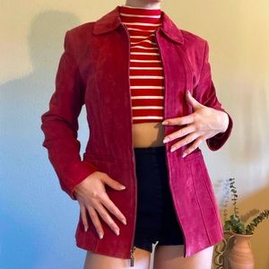 Red/Burgundy St. John’s Bay Suede Jacket